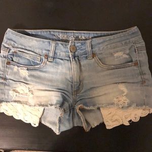 American Eagle ripped lacy shorts
